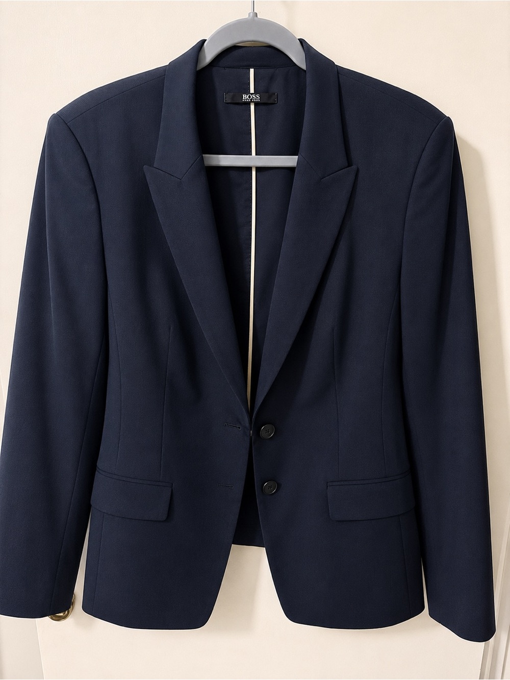 BOSS Hugo Boss Jilvan Women’s Classic Navy Tailored Blazer Size 14 Two Button